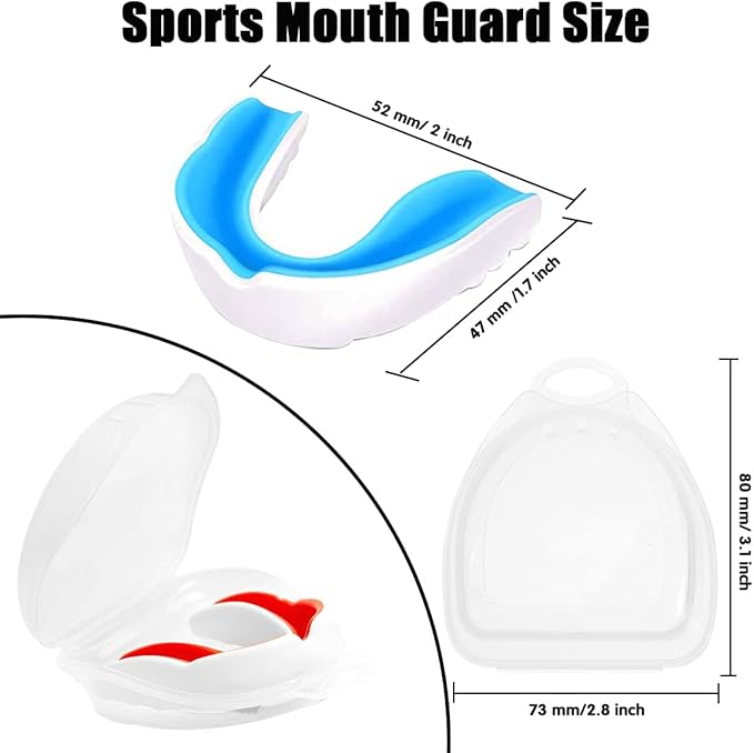 Sports Mouth Guard for Kids and Youth,2 Pcs Boys Girls Mouthguard with Case (BPA Free) for Boxing Football Hockey Karate Rugby