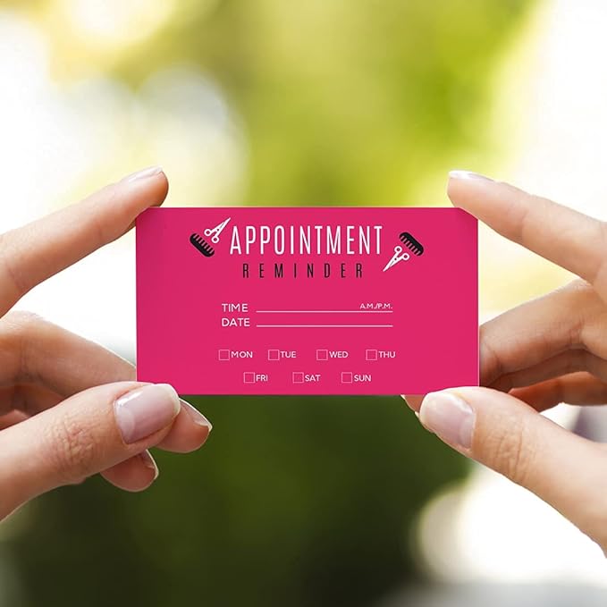 Andaz Press Fuchsia Hair Salon Appointment Business Cards for Hair Salon, Client Reminder, Beauty Parlor, Beauty Salon, Hairstyling, Hairdressing, Haircut, Cosmetologists Bulk 100 Cards, 2 x 3.5-Inch