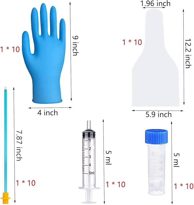 10 Set AI Artificial Insemination Dog Breeding Kit, Canine Breeding Kit, Dog Insemination Breeder Kit, Disposable Canine Artificial Insemination, Canine Breeding Supplies (7.87 inch, Small Breeds)