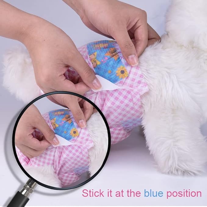 Disposable Female Dog Diapers, Puppy Diapers with Adjustable Elastic Waistline for Female Dog or Cat in Heat, Incontinence, Diaper with Wetness Indicator, S-10 Count