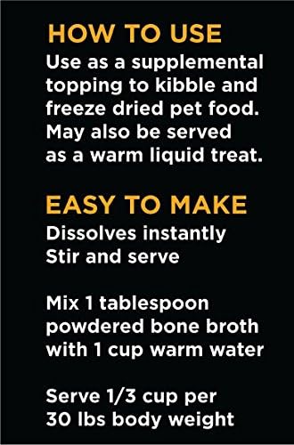 Nature's Diet Pet Bone Broth Protein Powder with Pumpkin, Fish Oil and Turmeric (Chicken, 16 oz = 159 Servings)