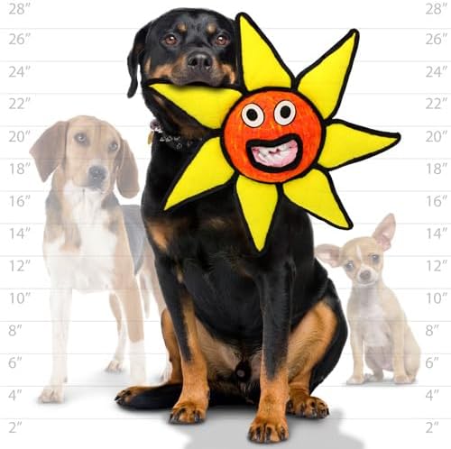 TUFFY® - World's Tuffest Soft Dog Toy - Alien - Multiple Layers. Made Durable, Strong & Tough. Interactive Play (Tug, Toss & Fetch). Machine Washable & Floats. (Ball Red Flower, Large 2 Pack)