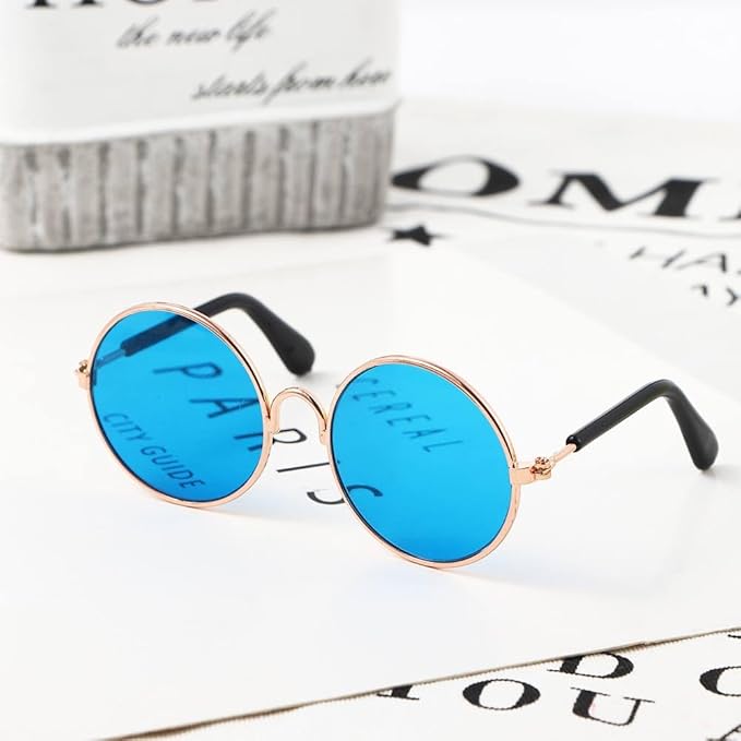 Pokinge 4Pcs Pet Glasses Multicolor Sunglasses Pet Puppy Protection Sunglasses Cat Glasses Cosplay Photo Prop Accessories Pet Supplies for Cat Dog
