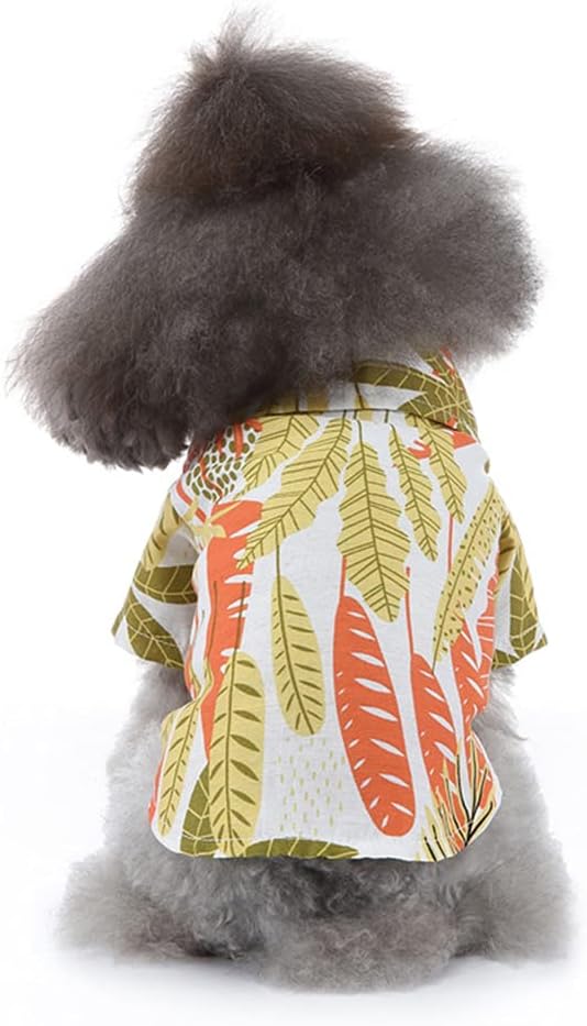 Tangpan Summer Pet Daisy Hawaiian Beach Plaid Print Shirts Clothes for Dog S08 Orange S