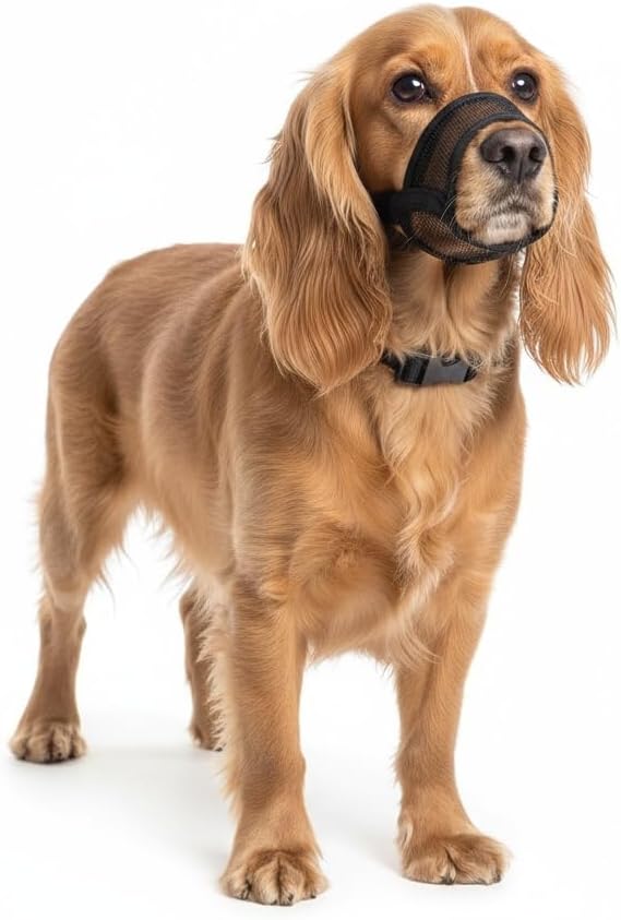 XL Dog Muzzle for Large Dogs – Breathable Air Mesh Muzzle for Large Sized Dog | Mussels for Dogs Grooming | Muzzles to Prevent Biting Barking Chewing | Allows Panting and Drinking