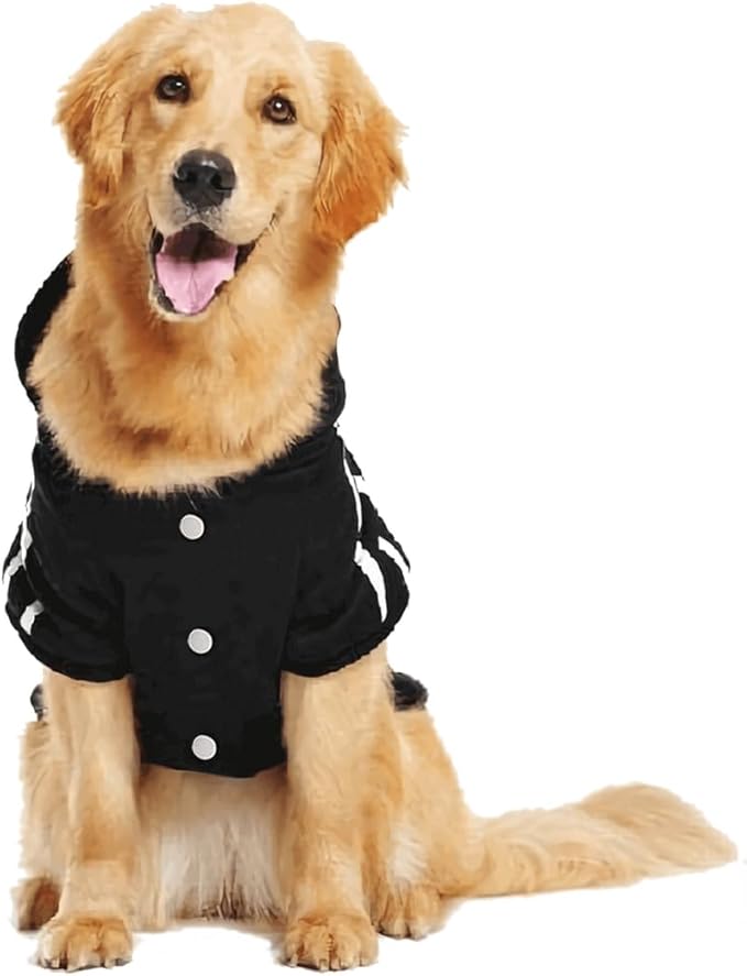 Pet Outfit - Cute Dog Hoodie Tracksuit Sweater Winter Clothes Pajamas Jumpsuit 4-Legs Black for Puppy Small Medium Large Dogs Girl or Boy (5X-Large)