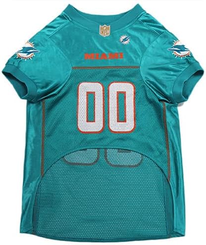 Pets First NFL Miami Dolphins Dog Jersey, Size Small, Football Shirt Costume for Pet, Dog Sports T-Shirt, NFL Team Clothing for Cats, Licensed Pet Apparel Available in 7 Sizes and 32 Teams