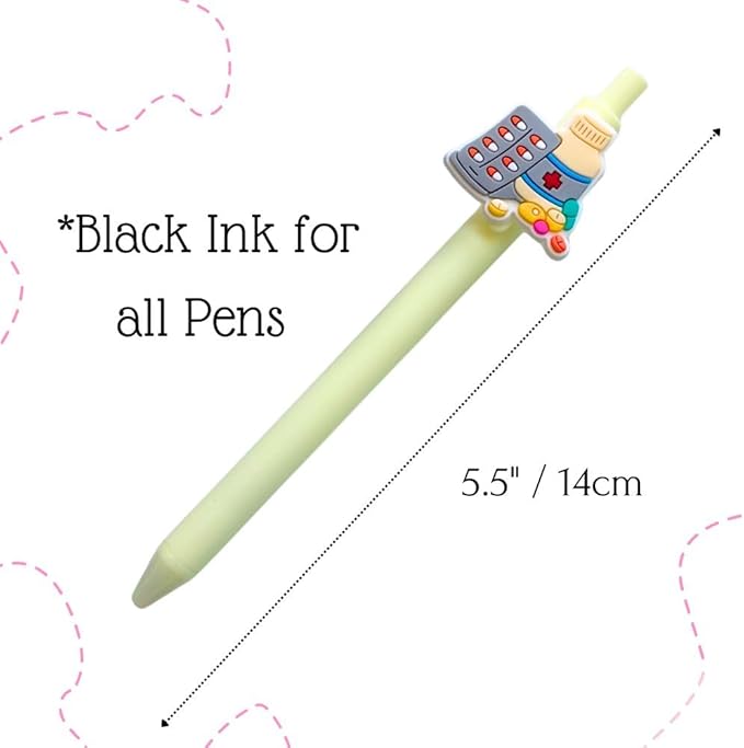 10PC Pharmacy Pens Cute Funny Pill Capsule Syringe Write Pharm Tech Technician Pen School College Office Supplies Accessories Bulk Appreciation Day Gift Set For Coworkers Women Pharmacist Workers