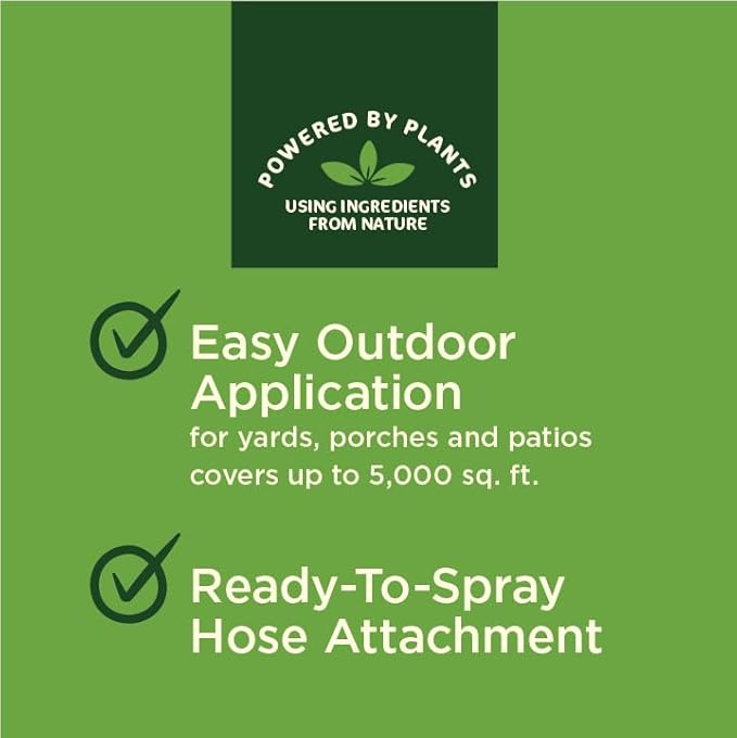 Flea & Tick Yard & Kennel Spray, Powered by Plants, Eliminates Fleas, Flea Eggs, Flea Larvae, Ticks, & Mosquitos, 32oz Bottle
