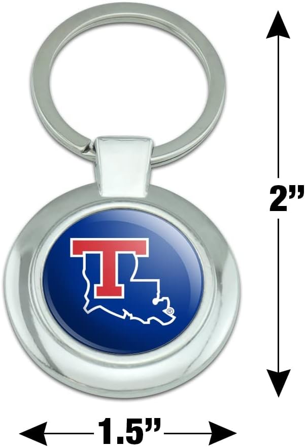 Louisiana Tech University Bulldogs Logo Keychain Classy Round Chrome Plated Metal