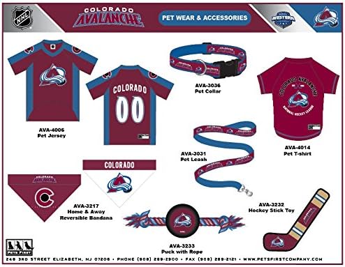 Pets First NHL Colorado Avalanche Jersey for Dogs & Cats, Large. - Let Your Pet Be A Real NHL Fan!