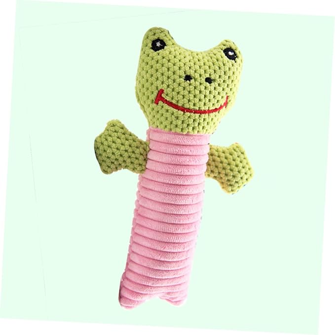 FRCOLOR Animal Pattern Dog Toys for Puppies Chewing Squeaking Pet Toys Soft Cotton Material for Dog Fun