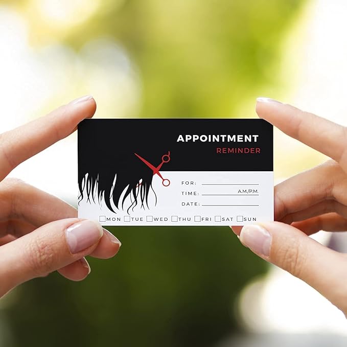 Andaz Press Hair Boutique Appointment Business Cards for Hair Salon, Client Reminder, Beauty Parlor, Beauty Salon, Hairstyling, Hairdressing, Haircut, Cosmetologists Bulk 100 Cards, 2 x 3.5-Inch