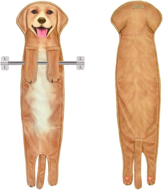 Golden Retriever Funny Hand Towels for Bathroom Kitchen Decor Dog Towel Decorative Hanging Washcloths Face Towels Super Absorbent Soft Housewarming Funny Gifts Dog Lovers for Women