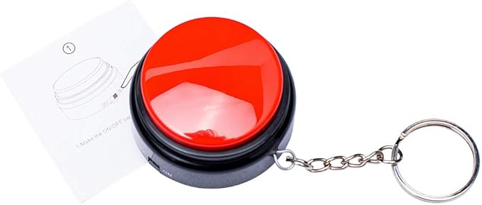 Recordable Talking Button with Keychain, 30s Voice Recording Time Sound Button Recording Your Own Words