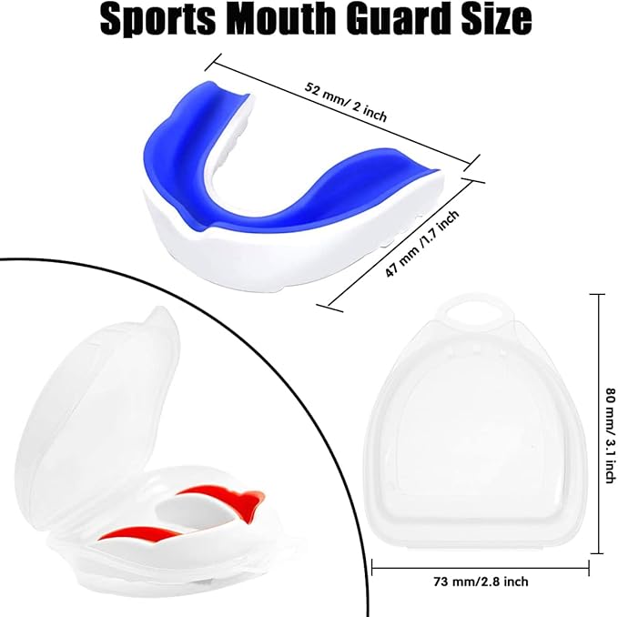 Sports Mouth Guard for Kids and Youth,2 Pcs Boys Girls Mouthguard with Case (BPA Free) for Boxing Football Hockey Karate Rugby