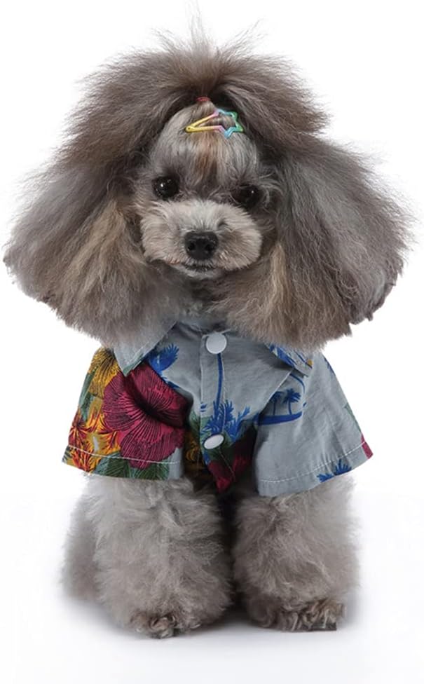Tangpan Summer Pet Daisy Hawaiian Beach Plaid Print Shirts Clothes for Dog S11 Blue L