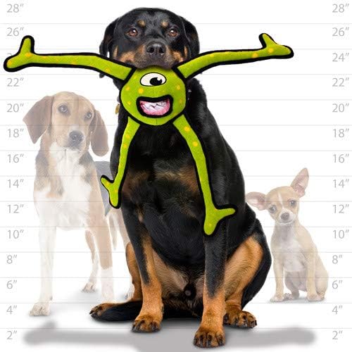 TUFFY® - World's Tuffest Soft Dog Toy - Alien - Multiple Layers. Made Durable, Strong & Tough. Interactive Play (Tug, Toss & Fetch). Machine Washable & Floats. (Green Legs, Large 2 Pack)