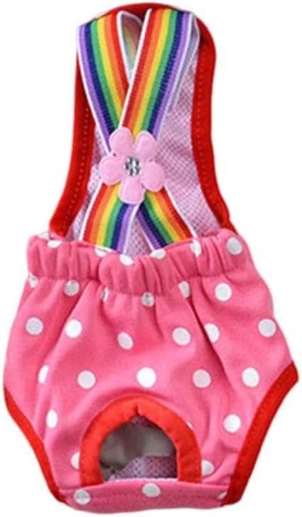 Dog Sanitary Diaper Polka Dot Striped Female Dog Sanitary Panties Cute Compatible with Outdoor Polka Dot (Pink, XL)