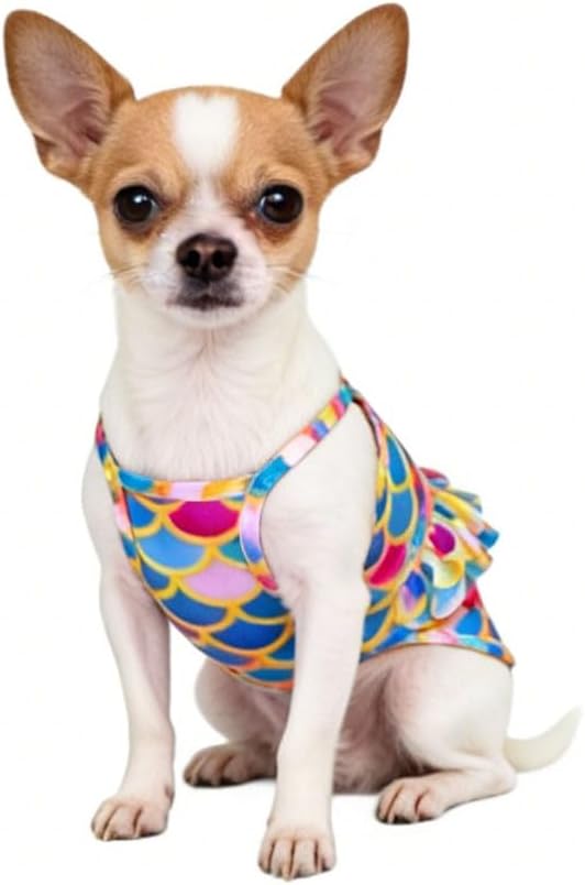 Funny Dog Swimwear Bikini Summer Dog Clothes Beach Swimsuit Puppy Bathing Suit Puppy Vest Cooling Pet Shirt for Small Dogs, Cat Apparel (Mermaid, XX-Large)