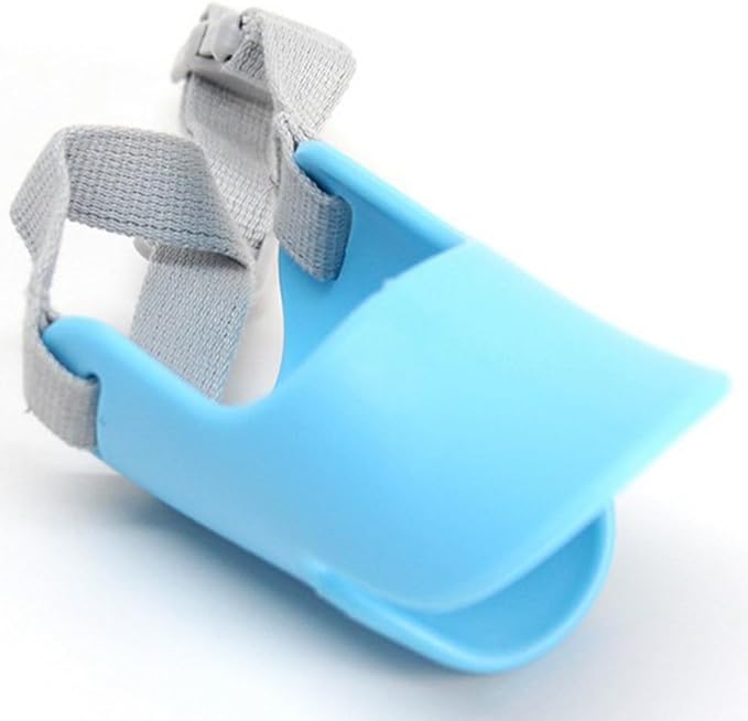 Dog Muzzle,Anti Bite Duck-Mouth Shape DogMouth Covers,Soft Duck Silicone Mouth Cover w/Adjustable Strap,Dogs Muzzle Mask for Dogs Weighing 2.5-4.5kg Chihuahuas Teddy Bears(Blue,S:9cm/3.54inch)