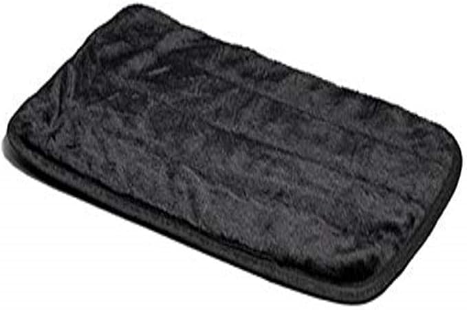 MidWest Homes for Pets Intermediate QuietTime Deluxe Black Faux Fur Pet Mat, Non-Skid Bottom, Supportive Padding for Dogs, Made for 36-Inch Crates & Kennels
