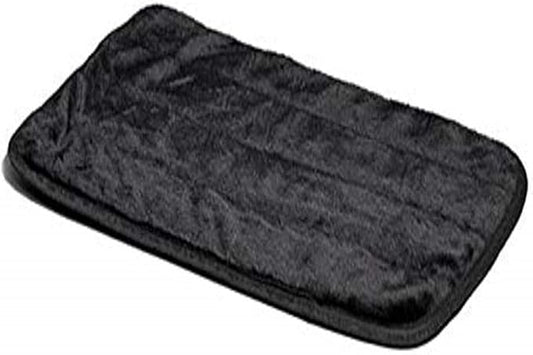 MidWest Homes for Pets Intermediate QuietTime Deluxe Black Faux Fur Pet Mat, Non-Skid Bottom, Supportive Padding for Dogs, Made for 36-Inch Crates & Kennels