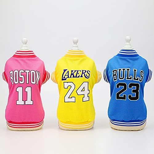 Dog Clothes Basketball Mesh Breathable T-Shirt,Pet Clothes Puppy Sportswear Spring/Summer Fashion Dog Shirt. (Pink, Large)