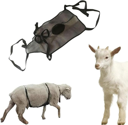 Goat Anti Breeding Apron, Anti Mating Skirt Goat Apron, Anti-mating Sheep Bellyband, Animal Supplies, Livestock Clothing with Adjustable Strap, Anti Breeding Sheep Animal Skirt for Goats Sheep (Black)