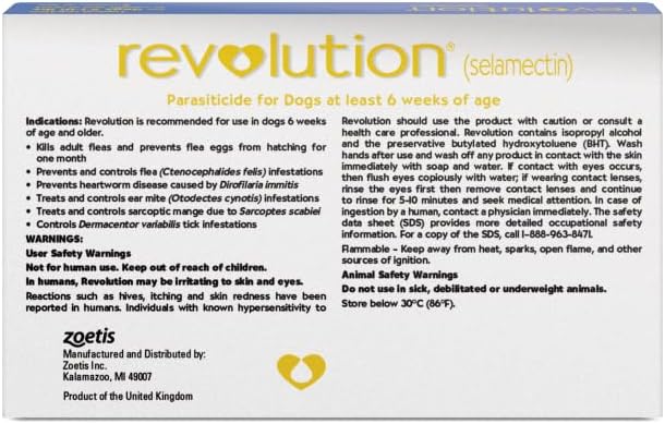 Revolution (selamectin) Topical Solution for Dogs, 5.1-10 lbs (Purple), 3 Tubes