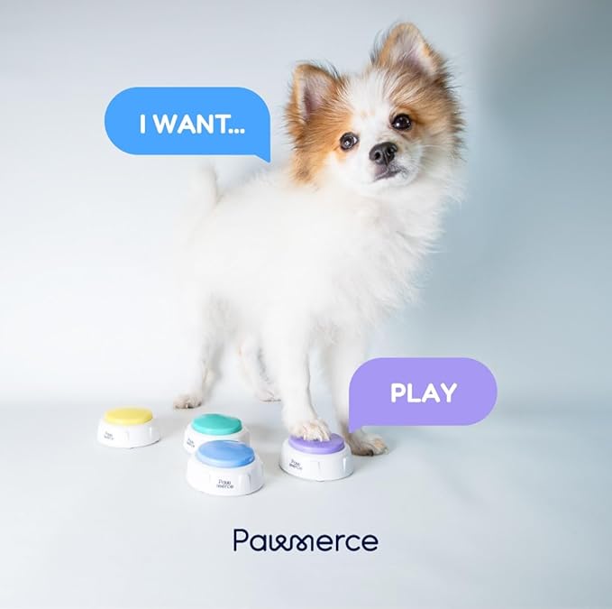 Dogs Voice Recording Command Button,4PC's Colorful 30 Second Training Buzzer Communication, Funny Gift for Pet Training