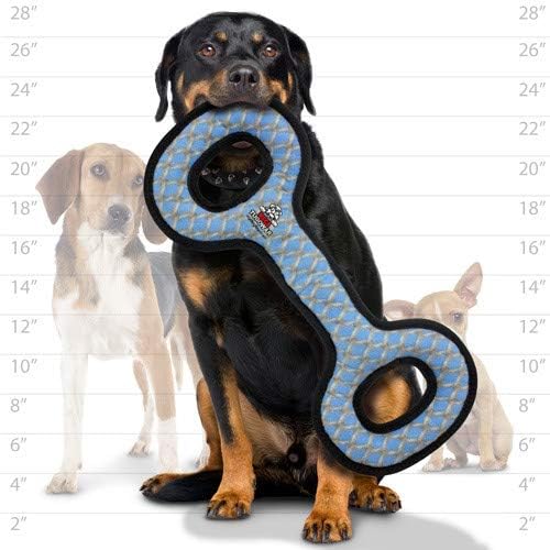 TUFFY - World's Tuffest Soft Dog Toy - MEGA -Multiple Layers. Made Durable, Strong & Tough. Interactive Play (Tug, Toss & Fetch). Machine Washable & Floats (Tug Oval Chain Link, Large 2 Pack)
