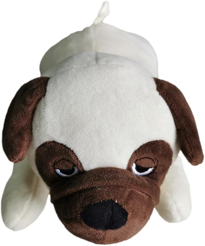 HonourHope Dog Heartbeat Toy for Anxiety Relief, Soft Plush Toy Pet Calming Puppy Behavioral Training Aid Pet Companion Pillow for Puppy Cat Kitty - Pug Dog