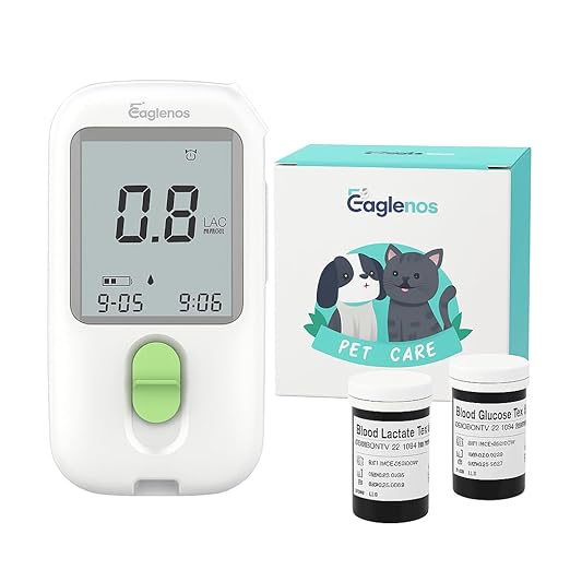Veterinary Lactate & Pet Sugar Level Tracker for Dogs and Cats – Dual-Analyte Animal Health Reader – Fast Readouts, Micro Sample Volume – For Animal Use Only