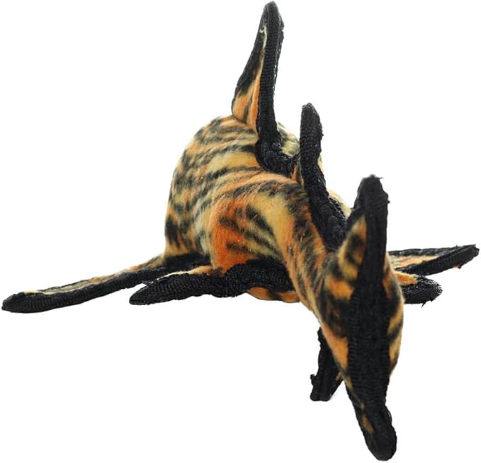 TUFFY - World's Tuffest Soft Dog Toy - Ocean- Squeakers - Multiple Layers. Made Durable, Strong & Tough. Interactive Play (Tug, Toss & Fetch). Machine Washable & Floats. (Tiger Shark, Large 2 Pack)