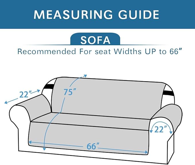 H.VERSAILTEX Water Repellent Sofa Cover Couch Cover Sofa Slipcover for Dogs Couch Protector Reversible Sofa Slipcover for 3 Cushion Couch Furniture Protector for Pets(Sofa, Dark Blue/Beige)