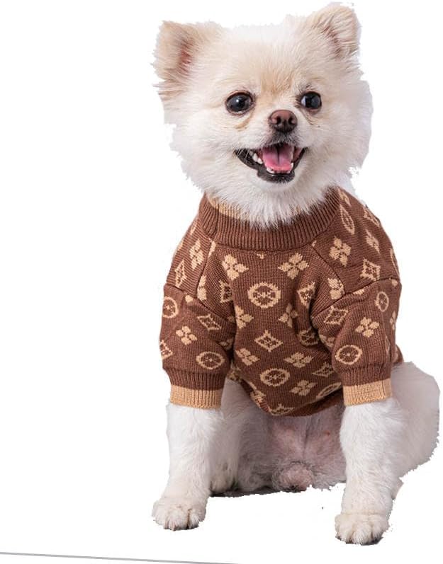 Luxury Dog Sweater – Soft Knit Designer Pet Outfit for Small Dogs & Puppies, XS–L, Stylish Warm Clothing for Yorkies, Chihuahuas, Dachshunds, Maltese, French Bulldog