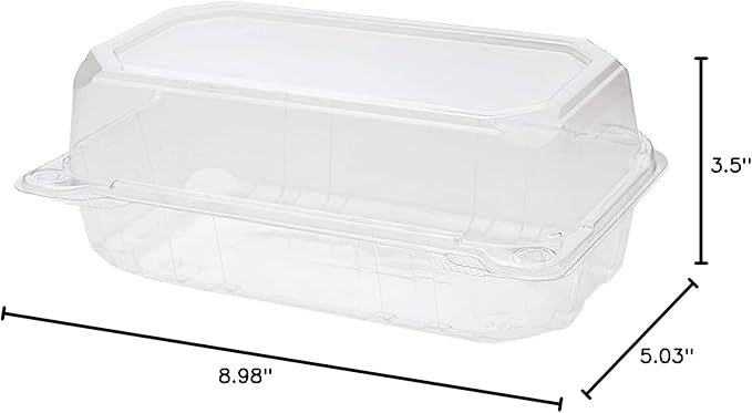 Karat Clamshell Take Out Food Containers [9"x5" - 250 ct] Durable, Stackable, Crack-Resistant To Go Boxes | Clear