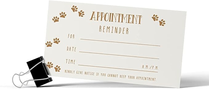 Andaz Press Paw Prints Appointment Business Cards for Dog Grooming, Dog Spa, Client Reminder, Vet Office, Dog Walking, Dog Boarding, Pet Sitting, Pet Care, Dog Training, Bulk 100 Cards, 2 x 3.5-Inch