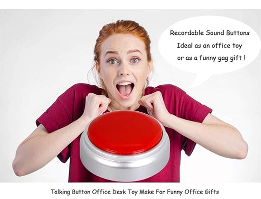 Voice Recording Button Talking Sound Buttons Recordable Button Easy Button Recording 30S Message Dog Buttons for Communication Battery Included(Red+Silver)