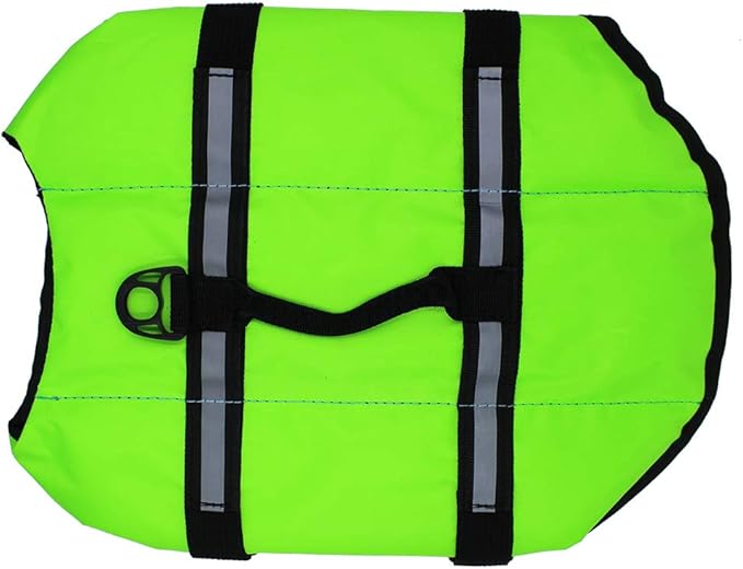 Dog Life Jacket Easy-Fit Adjustable Belt Pet Saver Swimming Safety Swimsuit Preserver with Reflective Stripes for Doggie (XS, Green)