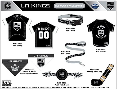 Pets First NHL Los Angeles Kings Jersey for Dogs & Cats, X-Small. - Let Your Pet Be A Real NHL Fan!