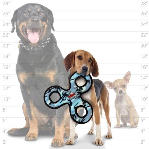TUFFY - World's Tuffest Soft Dog Toy - Junior 3 Way Tug - Squeakers - Multiple Layers. Made Durable, Strong & Tough. Interactive Play (Tug,Toss & Fetch). Machine Washable & Floats (Blue 2 Pack)