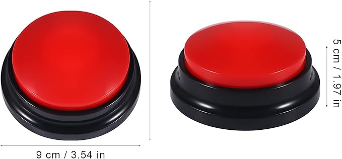 Pet Communication Button for Dogs, 30 Seconds Voice Recording Button Dog Pet Training Buzzer Pet Interactivity Device Dog Bells for Potty Training, Not Include Batteries (Red)