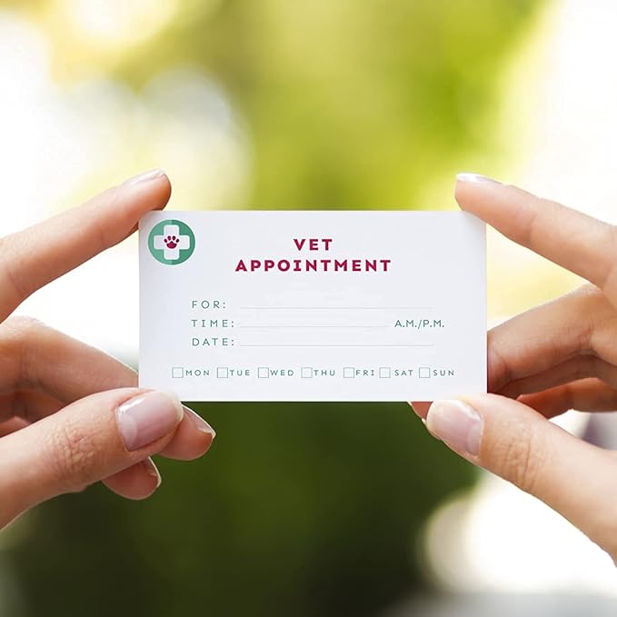 Andaz Press Veterinarian Appointment Business Cards for Vet, Client Reminder, Office, Pet Hospital, Animal Care Center, Animal Health Center, Pet Clinic, Bulk 100 Cards, 2 x 3.5-Inch