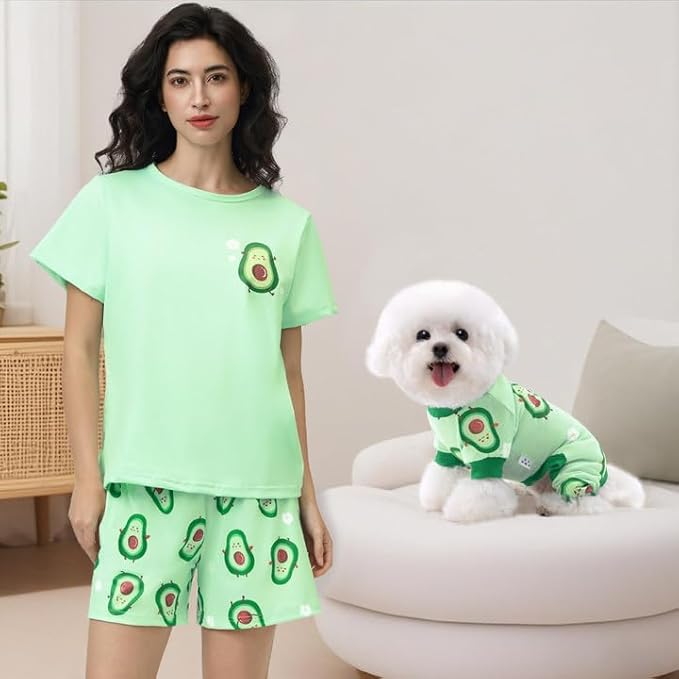 XPUDAC Matching Dog and Owner Clothes Dog Pajamas for Small Medium Dogs Stretchable Pet Onesies, Owner and Doggie Pjs are Sold Separately, S