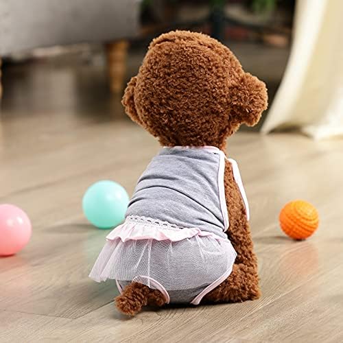3 Pieces Reusable Dog Diapers Female Dog Period Diapers Washable Puppy Sanitary Panties with Adjustable Suspender Pet Underwear Jumpsuits for Female Doggy Doggie Puppy(S)