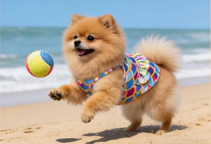 Funny Dog Swimwear Bikini Summer Dog Clothes Beach Swimsuit Puppy Bathing Suit Puppy Vest Cooling Pet Shirt for Small Dogs, Cat Apparel (Mermaid, Large)