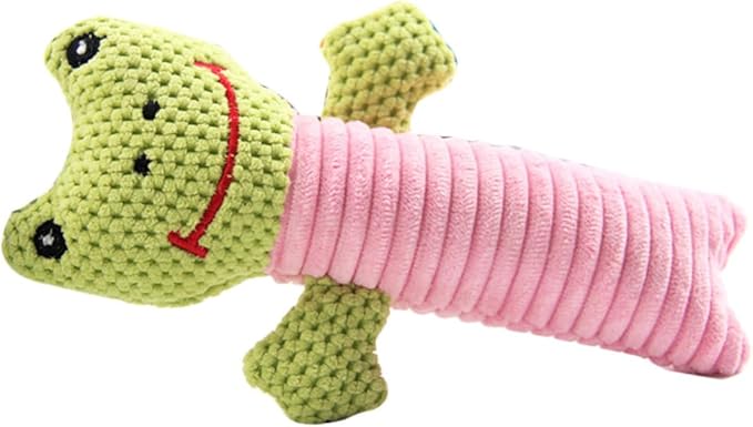 FRCOLOR Animal Pattern Dog Toys for Puppies Chewing Squeaking Pet Toys Soft Cotton Material for Dog Fun