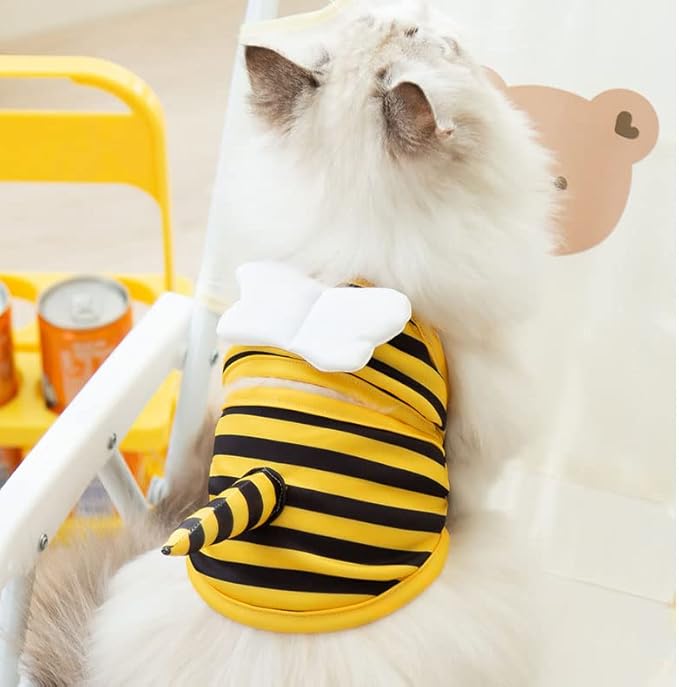 Funny Dog Swimwear Bikini Summer Dog Clothes Beach Swimsuit Puppy Bathing Suit Puppy Vest Cooling Pet Shirt for Small Dogs, Cat Apparel (X-Large, Yellow Bee)